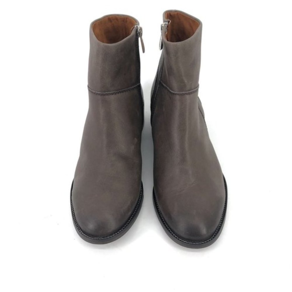 Franco Sarto Benny Burnished Leather Block Heel Ankle Booties Size 8.5 - Picture 3 of 8